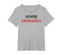Siempre Antifascista Resist Anti Fascism Fight Pro Democracy Camiseta, Mujer Tallas Grandes, Gris Jaspeado, 1XL Grande