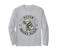 Siempre Cansado Nunca rompió Dinero Bitcoin Divertido Manga Larga