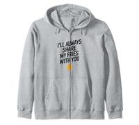 Siempre compartiré mis papas fritas con ustedes parejas minimalistas Sudadera con Capucha