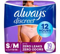 Siempre discreta incontinencia para adultos y ropa interior postparto para mujeres tamao pequeo/mediano blanco absorbencia desechable 19 recuento (