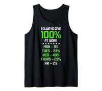 Siempre doy el 100 por ciento en el Trabajo Citas Humor Sarcástico Camiseta sin Mangas