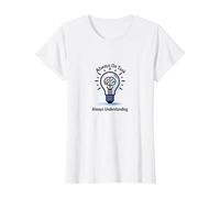 Siempre en la Tarea Siempre entendiendo la Bombilla Cerebral Camiseta, Mujer, Blanco, S