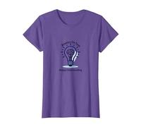 Siempre en la Tarea Siempre entendiendo la Bombilla Cerebral Camiseta, Mujer, Morado Jaspeado, S