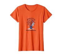 Siempre en la Tarea Siempre entendiendo la Bombilla Cerebral Camiseta, Mujer, Naranja, S