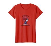 Siempre en la Tarea Siempre entendiendo la Bombilla Cerebral Camiseta, Mujer, Rojo, M