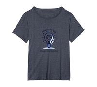 Siempre en la Tarea Siempre entendiendo la Bombilla Cerebral Camiseta, Mujer Tallas Grandes, Azul Jaspeado, 6XL Grande