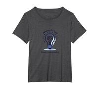 Siempre en la Tarea Siempre entendiendo la Bombilla Cerebral Camiseta, Mujer Tallas Grandes, Jaspeado Oscuro, 4XL Grande