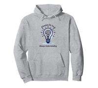 Siempre en la Tarea Siempre entendiendo la Bombilla Cerebral Sudadera con Capucha, Unisex para Adultos, Gris Jaspeado, M