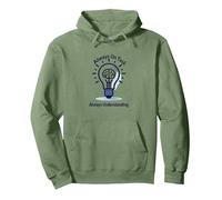 Siempre en la Tarea Siempre entendiendo la Bombilla Cerebral Sudadera con Capucha, Unisex para Adultos, Verde Salvia, XL