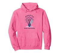 Siempre en la Tarea Siempre entendiendo la Bombilla Cerebral Sudadera con Capucha, Unisex para Adultos, Rosa Brillante, M