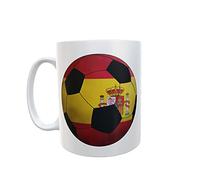 Siempre en tu mano Taza de cerámica España. Escudo Selección Española. Mundial y Eurocopa. Pelota bandera España. Balon de futbol.