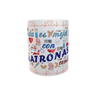 Siempre en tu mano Taza Personalizada MATRONAS. Frase La vida es mejor con MATRONAS como tú. Y tirita con NOMBRE. Taza de Cerámica.