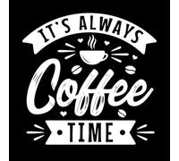 Siempre es la hora del café, cita sobre el café. Pegatinas de grabado 54.6x55.6cm No se cae Blanco