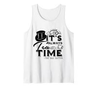 Siempre es la Hora del té Cita de Alicia en el País de Las Maravillas | Camiseta sin Mangas