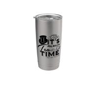 "Siempre es la hora del té" Cita de Alicia en el País de las Maravillas | Vaso térmico de acero inoxidable de doble pared