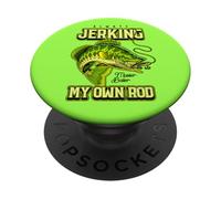 Siempre Estoy sacudiendo mi caña Divertido Maestro de Pesca PopSockets PopGrip Adhesivo