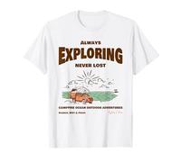 Siempre explorando Nunca perdido fogata océano Aventura al Aire Libre Camiseta