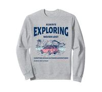 Siempre explorando Nunca perdido fogata océano Aventura al Aire Libre Sudadera