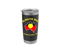 Siempre fue, siempre será la bandera aborigen, tierra de Australia Vaso térmico de acero inoxidable de doble pared