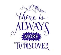 Siempre hay más por descubrir en el lettering. Decoración de vinilo para pared 65.6x77.3cm Impermeable Azul oscuro