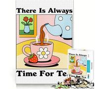 Siempre Hay Tiempo para el té Rompecabezas de 1000 Piezas para Adolescentes Juguete de lógica Fuerte Mente Relajada Bordes definidos Sorpresa de cumpleaños 38x26cm