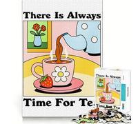 Siempre Hay Tiempo para el té Rompecabezas para Adultos de 1000 Piezas Mejora la Memoria Diversión Relajante Corte Regalo Original 38x52cm