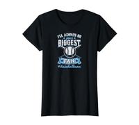 Siempre he Sido tu Mayor Fan de béisbol mamá Camiseta gráfica económica, Mujer, Negro, M