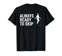 Siempre Listo para Saltar Camiseta gráfica económica, Hombre, Negro, L