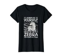 Siempre sé tú Mismo a Menos Que Puedas ser un Animal Divertido de Cebra Camiseta gráfica económica, Mujer, Negro, XL