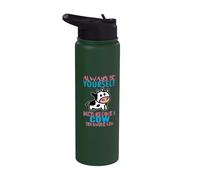 Siempre sé tú mismo a menos que puedas ser una vaca Funny Farmer cow Stainless Steel Insulated Water Bottle
