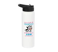 Siempre sé tú mismo a menos que puedas ser una vaca Funny Farmer cow Stainless Steel Insulated Water Bottle