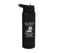 Siempre sé tú mismo a menos que puedas ser una vaca Funny Farmer cow Stainless Steel Insulated Water Bottle