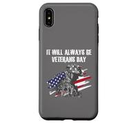 Siempre será el Día de los Veteranos en Honor a la Bandera Estadounidense Carcasa para iPhone XS MAX