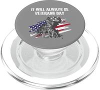 Siempre será el Día de los Veteranos en Honor a la Bandera Estadounidense PopSockets PopGrip para MagSafe