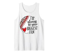 Siempre seré tu mayor fan del béisbol mamá deporte mamá Camiseta sin Mangas
