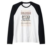 Siempre seré un Soldado, un Veterano Masculino Vintage Camiseta Manga Raglan