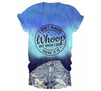 Siempre Whoop, Pero cuando me hace divertido, cuello v casual para decir que no jadeo siempre camiseta para las mujeres, azul oscuro, L