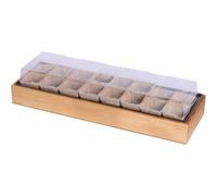Siena Garden Caja de Madera cultivada con 16 macetas biodegradables