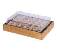 Siena Garden Caja de Madera cultivada con 24 macetas biodegradables