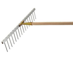 Siena Garden Rastrillo de Metal Ligero de 62 cm, 16 Dientes, Ajustable