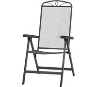 Siena Garden Sillón plegable Elda Plus de metal expandido, color gris hierro
