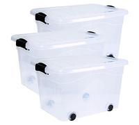 Siena Home Anzio - Caja de almacenaje (20 L, 3 unidades, con ruedas)