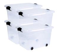 Siena Home Anzio - Caja de almacenaje (20 L, 4 unidades, con ruedas)