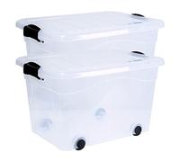 Siena Home Anzio - Caja de almacenaje (40 L, 2 unidades, con ruedas)