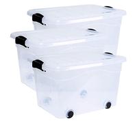 Siena Home Anzio - Caja de almacenaje (40 L, 3 unidades, con ruedas)