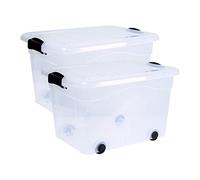 Siena Home Anzio - Caja de almacenaje (60 L, 2 unidades, con ruedas)