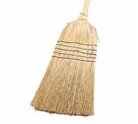 Siena Home Escoba de Paja de Arroz 5 Costuras con Mango de Madera