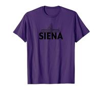 Siena Italia Ciudad Skyline Silueta Esquema Bosquejo Camiseta, Hombre, Morado, L