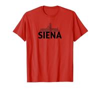 Siena Italia Ciudad Skyline Silueta Esquema Bosquejo Camiseta, Hombre, Rojo, 3XL