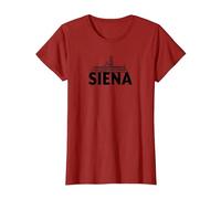 Siena Italia Ciudad Skyline Silueta Esquema Bosquejo Camiseta, Mujer, Arándano, XXL